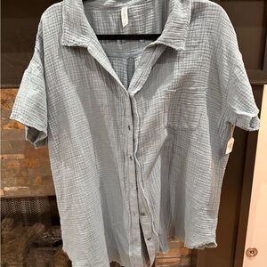 Sky Blue Men's Casual Button Down Shirt